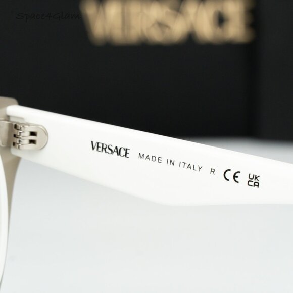 BRAND NEW Versace VE2272 314/87 White Dark Grey Square Women Sunglasses main image 5
